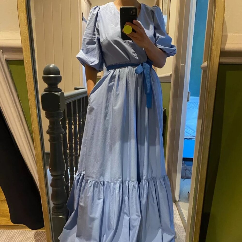 Emporio Sirenuse Terenzia blue cotton poplin dress